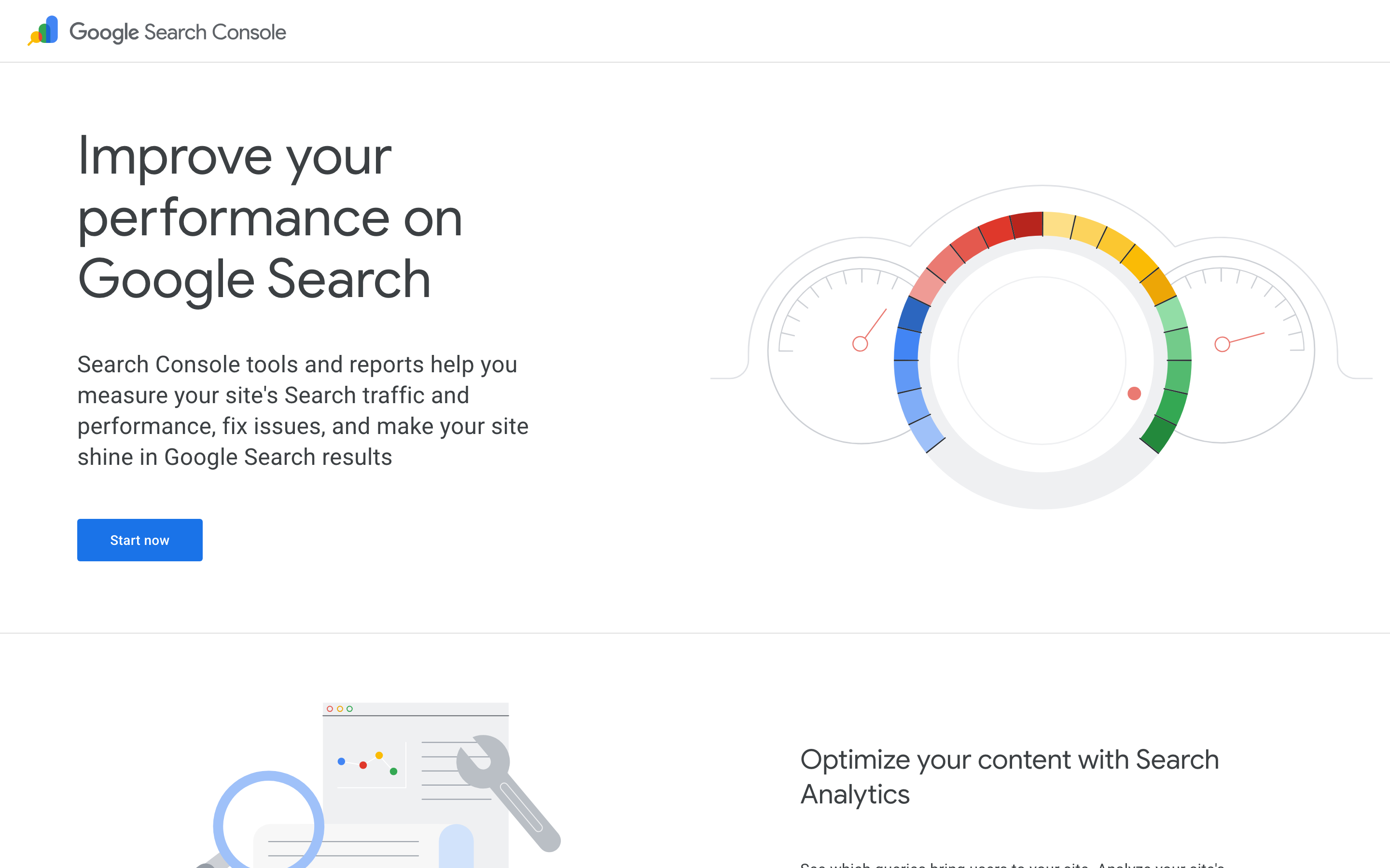 Dashboard de la Google Search Console